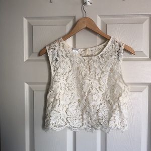 Jenny Yoo Lace Crop Tank | Size M | Anthropologie BHLDN Spring 2019